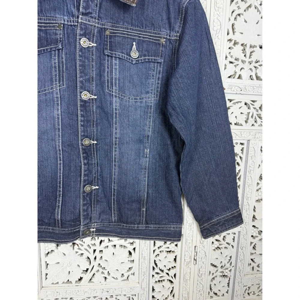 Gymboree Denim‎ Jacket Corduroy Collar Sz Kids Large Retro Style Boho Trucker